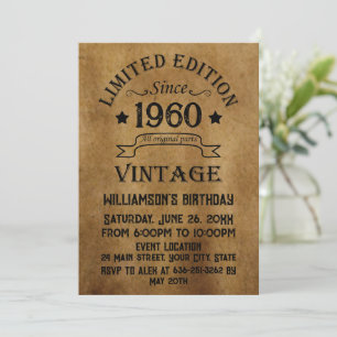 Personalisierte Vintage-Geburtstagsfeier Einladung