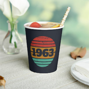 Personalisierte vintage Geburtstagsfeier Pappbecher