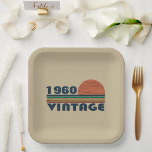 Personalisierte vintage Geburtstagsfeier Pappteller