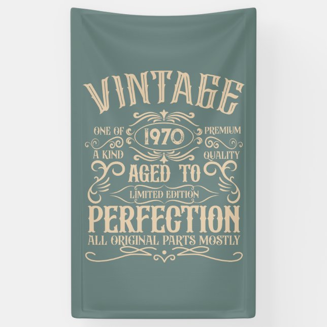 Personalisierte Vintage Geburtstagsfeier - Whisky- Banner (Vertikal)