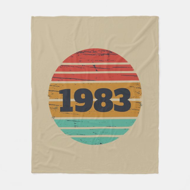 Personalisierte Vintage Geburtstagsgeschenke Fleecedecke (Vorderseite)