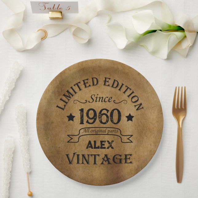Personalisierte Vintage Geburtstagsgeschenke Pappteller (Hochzeit)
