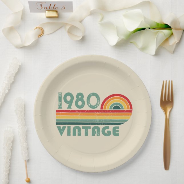 Personalisierte Vintage Geburtstagsgeschenke Pappteller (Hochzeit)