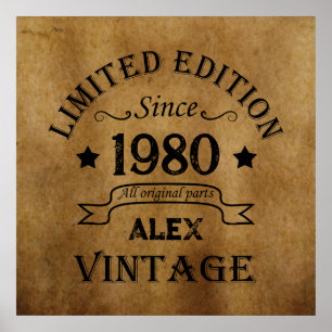 Personalisierte Vintage-Geburtstagsgeschenke Poster