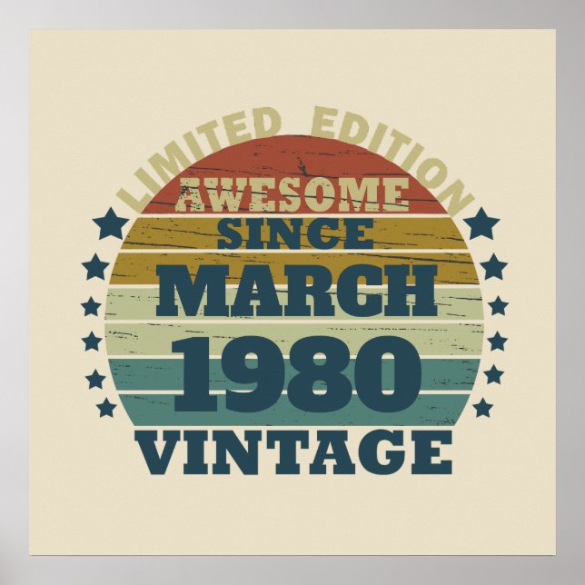 Personalisierte Vintage Geburtstagsgeschenke Poster (Vorne)