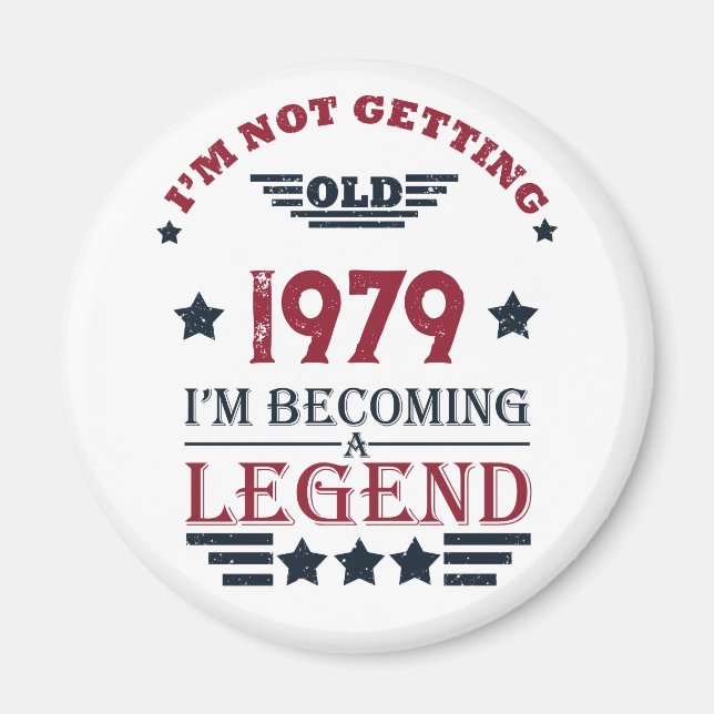 Personalisierte Vintage Geburtstagsgeschenke rot Magnet (Vorne)