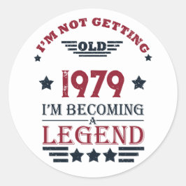 Personalisierte Vintage Geburtstagsgeschenke rot Runder Aufkleber