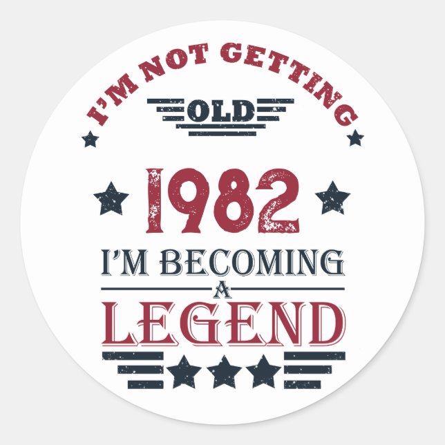 Personalisierte Vintage Geburtstagsgeschenke Runder Aufkleber (Vorderseite)