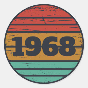 Personalisierte Vintage Geburtstagsgeschenke Runder Aufkleber