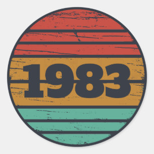 Personalisierte Vintage Geburtstagsgeschenke Runder Aufkleber