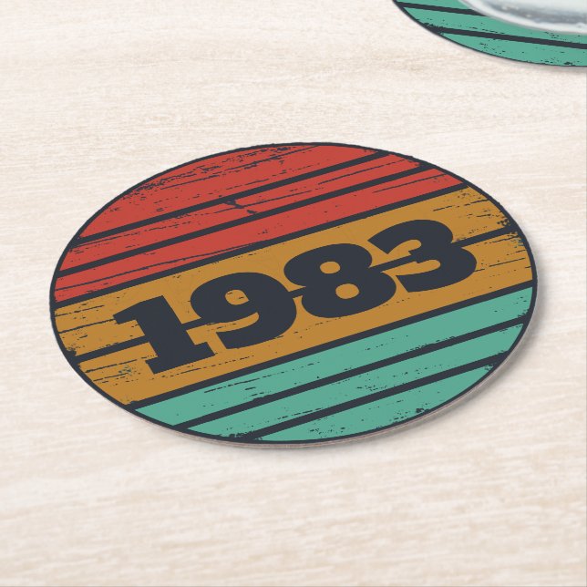 Personalisierte Vintage Geburtstagsgeschenke Runder Pappuntersetzer (Angewinkelt)