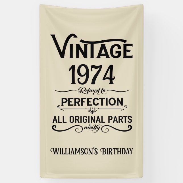 Personalisierte Vintage Geburtstagsgeschenke schwa Banner (Vertikal)
