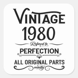 Personalisierte Vintage Geburtstagsgeschenke schwa Quadratischer Aufkleber