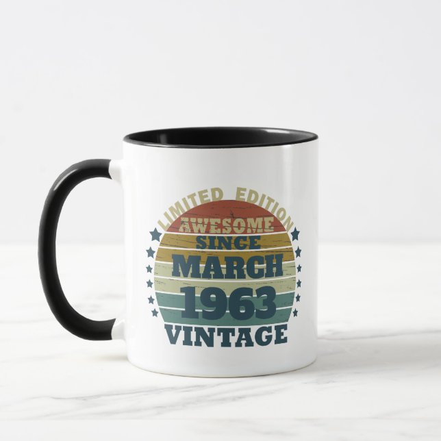 Personalisierte Vintage Geburtstagsgeschenke Tasse (Links)