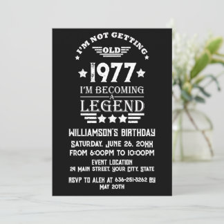 Personalisierte Vintage Geburtstagsgeschenke weiß Einladung