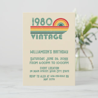 Personalisierte Vintage Geburtstagsparty Einladung
