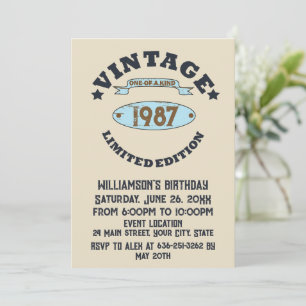 Personalisierte Vintage Geburtstagsparty Einladung