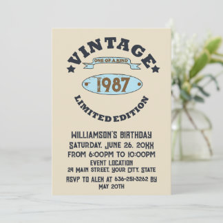 Personalisierte Vintage Geburtstagsparty Einladung