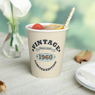 Personalisierte Vintage Geburtstagsparty Pappbecher