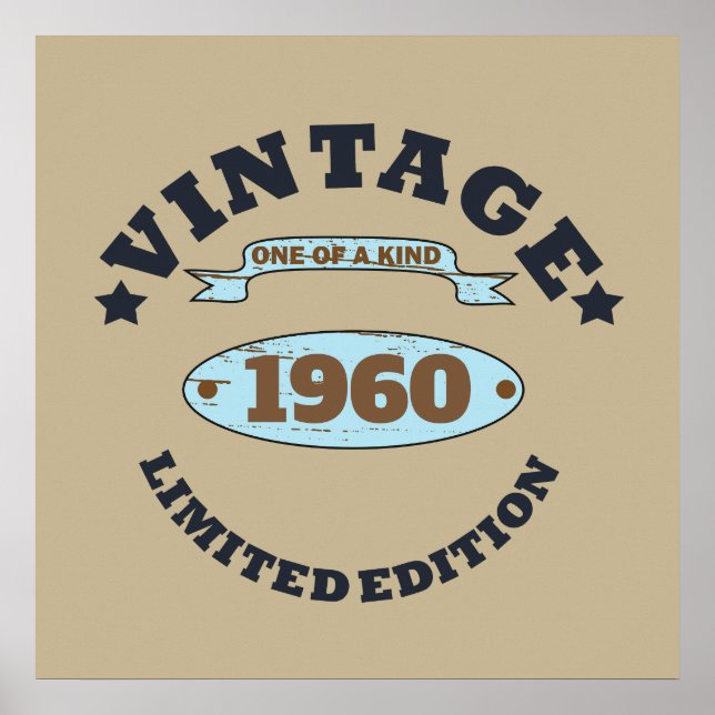 Personalisierte Vintage Geburtstagsparty Poster (Vorne)