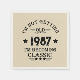 Personalisierte Vintage Geburtstagsparty Serviette