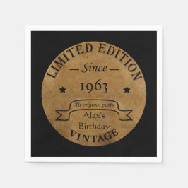 Personalisierte Vintage Geburtstagsparty Serviette