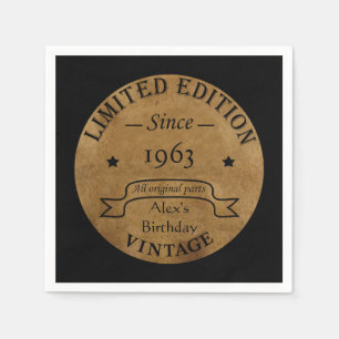Personalisierte Vintage Geburtstagsparty Serviette