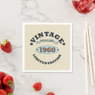 Personalisierte Vintage Geburtstagsparty Serviette
