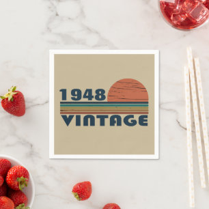 Personalisierte Vintage Geburtstagsparty Serviette