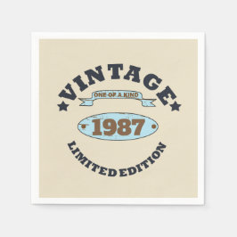 Personalisierte Vintage Geburtstagsparty Serviette