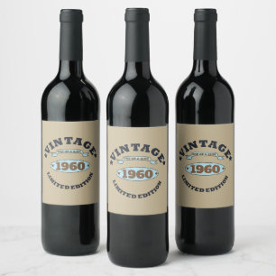Personalisierte Vintage Geburtstagsparty Weinetikett