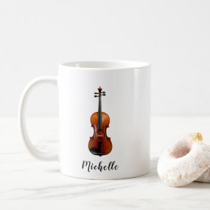 Personalisierte Vintage-Geige musikalisch Kaffeetasse