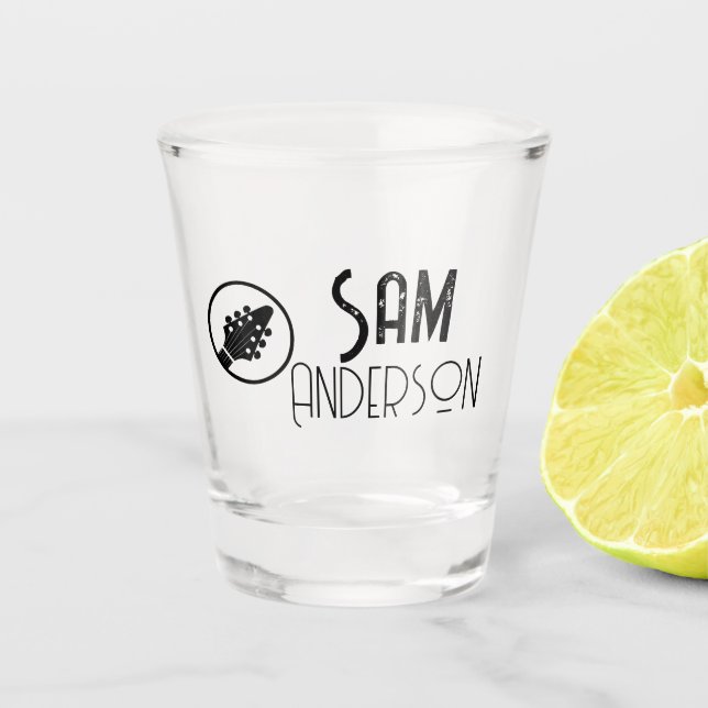 Personalisierte Vintage Geschenke für Gitarrist, M Schnapsglas (Vorderseite)