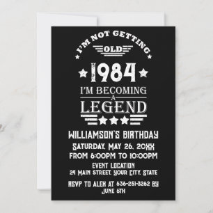 Personalisierte Vintage Geschenke zum 40. Geburtst Einladung