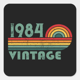 Personalisierte Vintage Geschenke zum 40. Geburtst Quadratischer Aufkleber