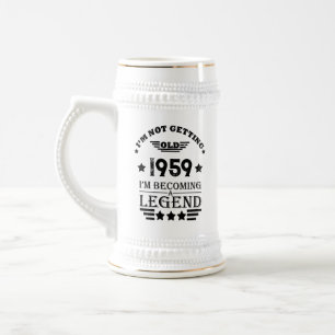 Personalisierte Vintage-Geschenke zum 65. Geburtst Bierglas