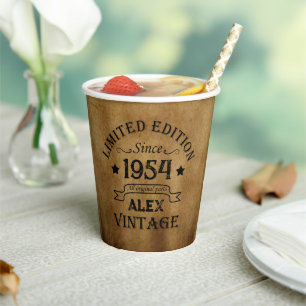 Personalisierte Vintage Geschenke zum 70. Geburtst Pappbecher
