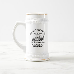 Personalisierte Vintage Geschenke zum 75. Geburtst Bierglas