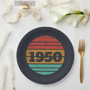 Personalisierte Vintage Geschenke zum 75. Geburtst Pappteller