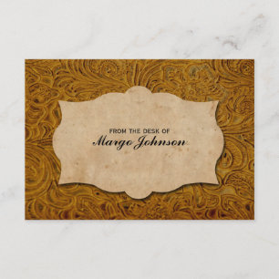 Personalisierte   Vintage, geschliffene Lederkarte Einladung