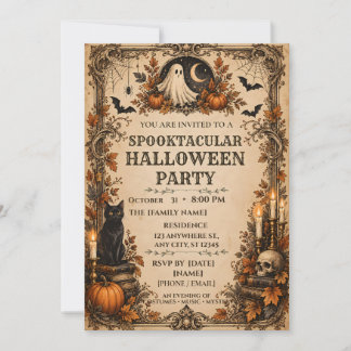 Personalisierte Vintage-Halloween-Party Einladung