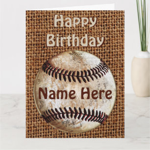 Personalisierte Vintage Happy Birthday Baseball Ka Karte