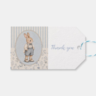 Personalisierte Vintage-Hasen-Junge-Dankeschön-Ges Geschenkanhänger