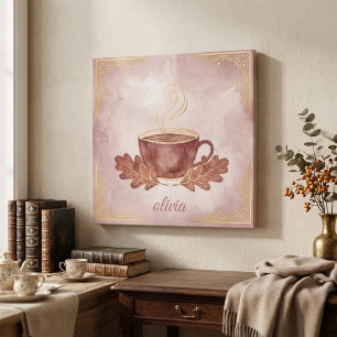 Personalisierte Vintage-Herbst-Kaffee-Leinwandkuns Leinwanddruck