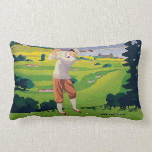 Personalisierte Vintage-Hochland-Golfszene Lendenkissen