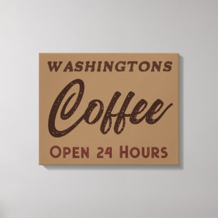 Personalisierte Vintage-Kaffeehaus-Schild-Kunst Leinwanddruck