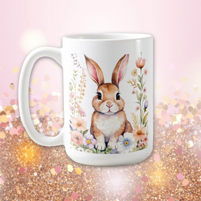 Personalisierte Vintage Kaninchen OsterTasse Kaffeetasse (Von Creator hochgeladen)