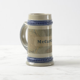 Personalisierte Vintage-Karte Bierglas