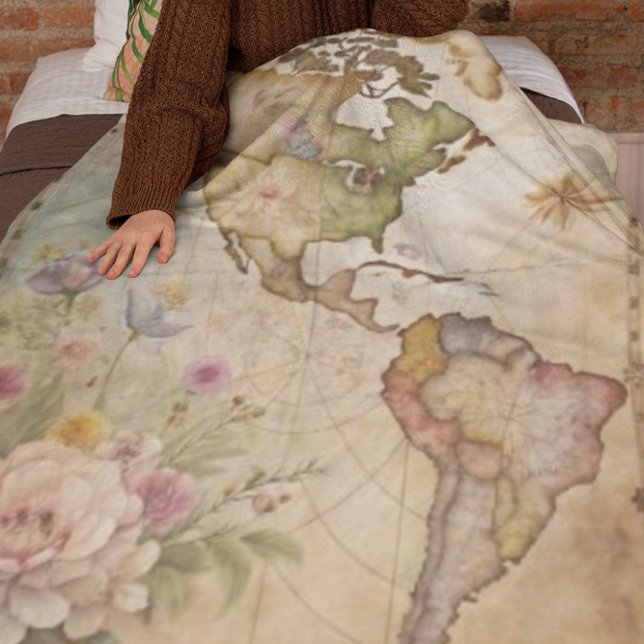 Personalisierte Vintage Karte Fleecedecke (Von Creator hochgeladen)