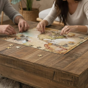 Personalisierte Vintage Karte Puzzle